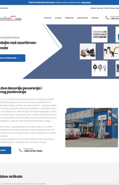 Izrada web sajta za Maestral Plus Čačak - CodeArt Studio